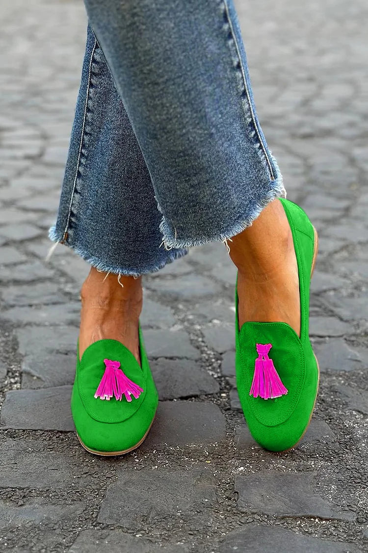 IRIS | Mocassins Élégants avec Franges Contrastantes pour un Style Unique