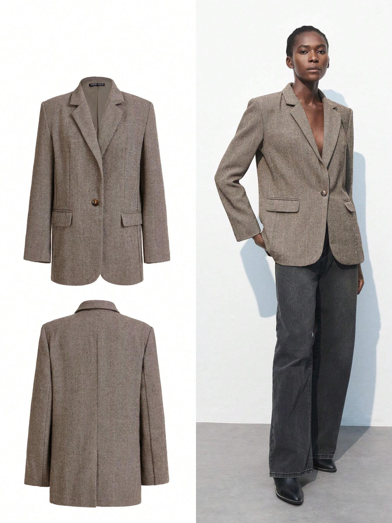 Noiret Paris™ | Blazer Café Brun à Bouton Unique