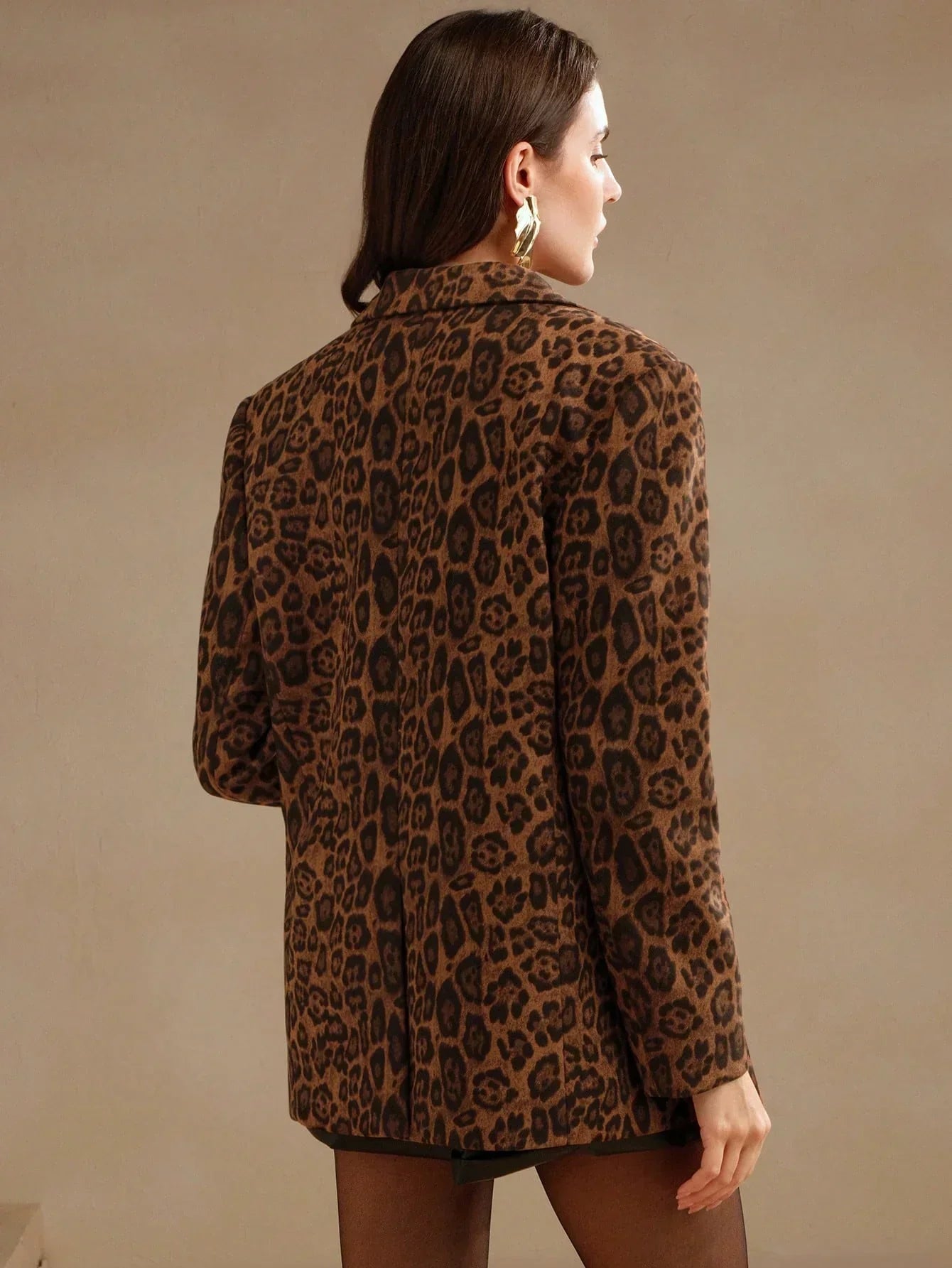 Noiret Paris™ | Blazer à Bouton Unique Imprimé Léopard