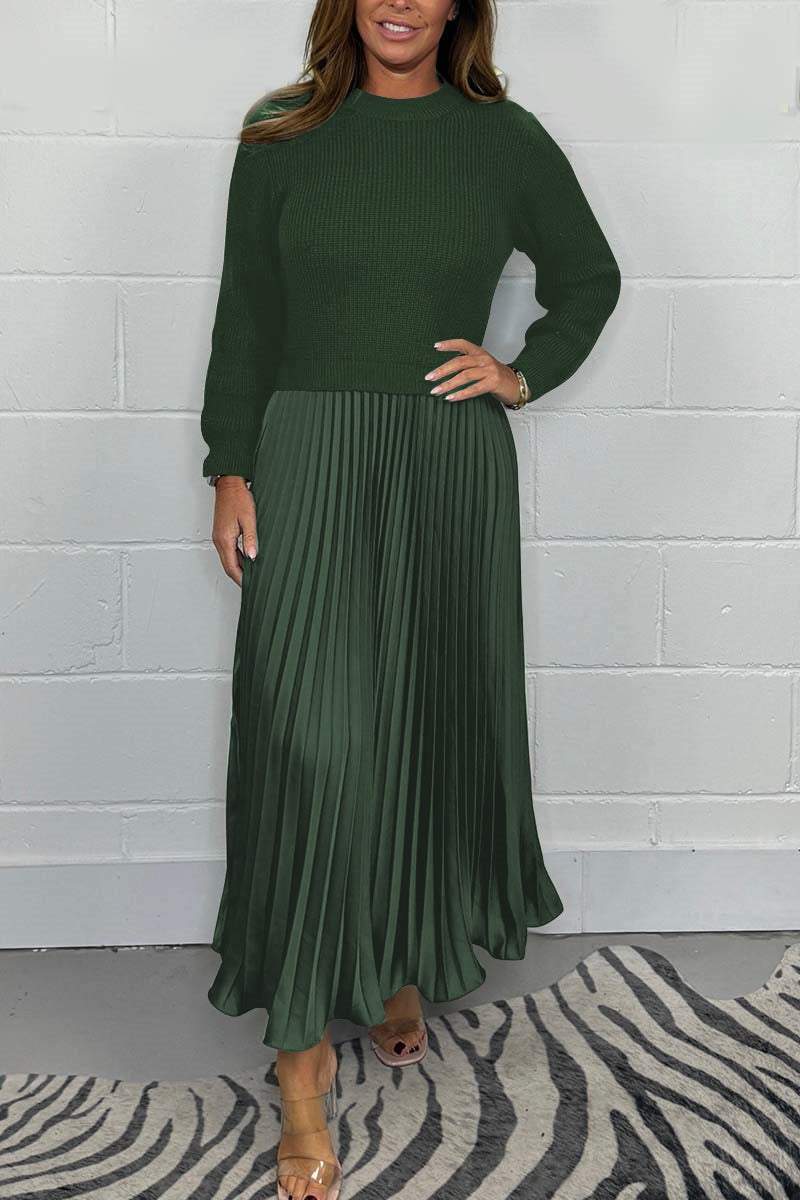 Noiret Paris™ | Pull Long Avec Jupe Plissée