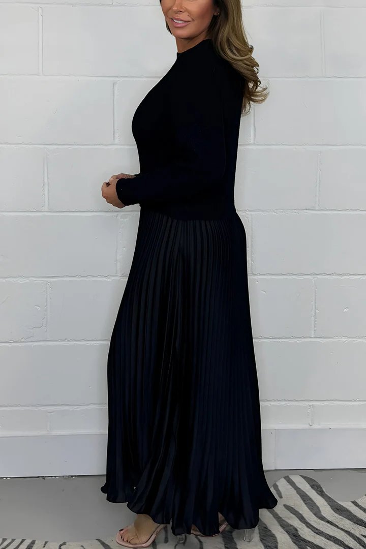 Noiret Paris™ | Pull Long Avec Jupe Plissée