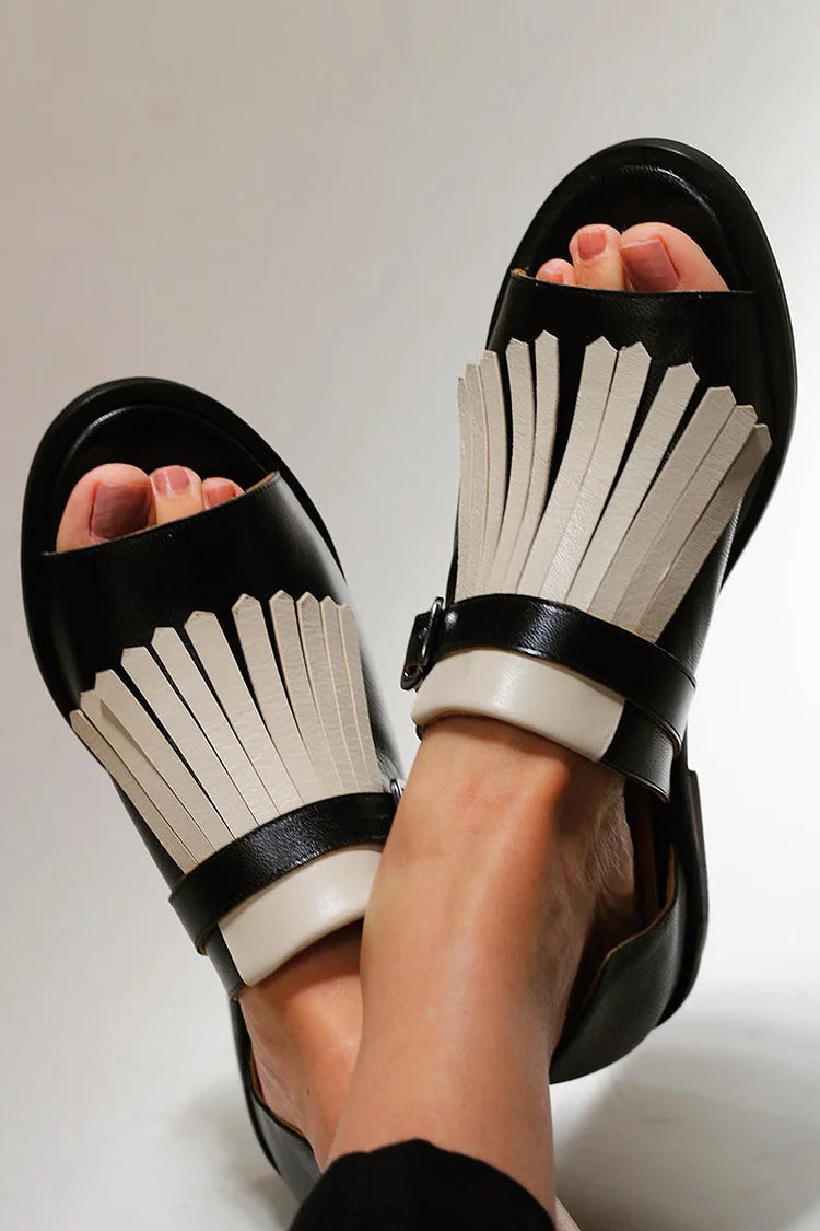 LUCREZIA | Sandales Élégantes à Plateforme et Franges à la Mode
