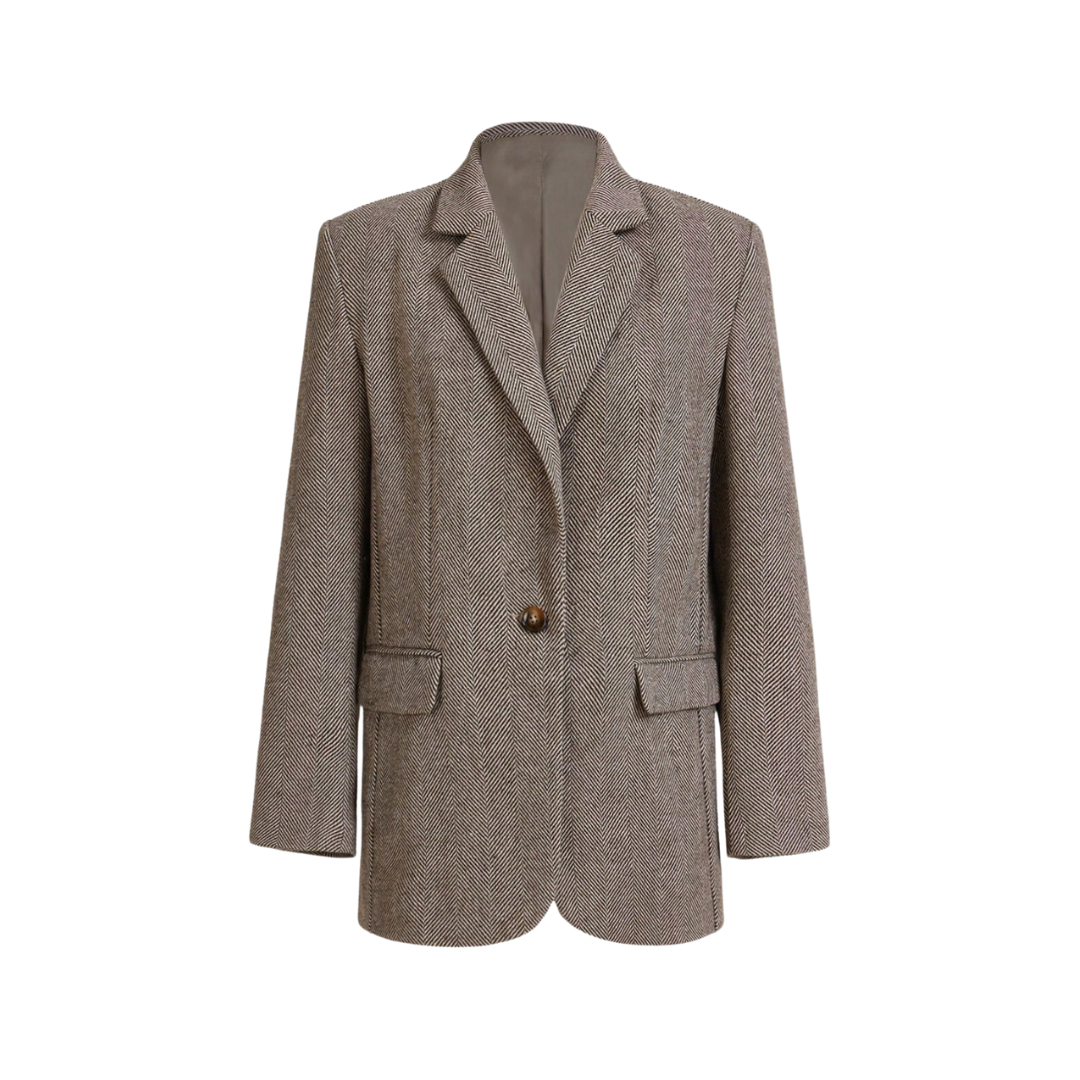 Noiret Paris™ | Blazer Café Brun à Bouton Unique