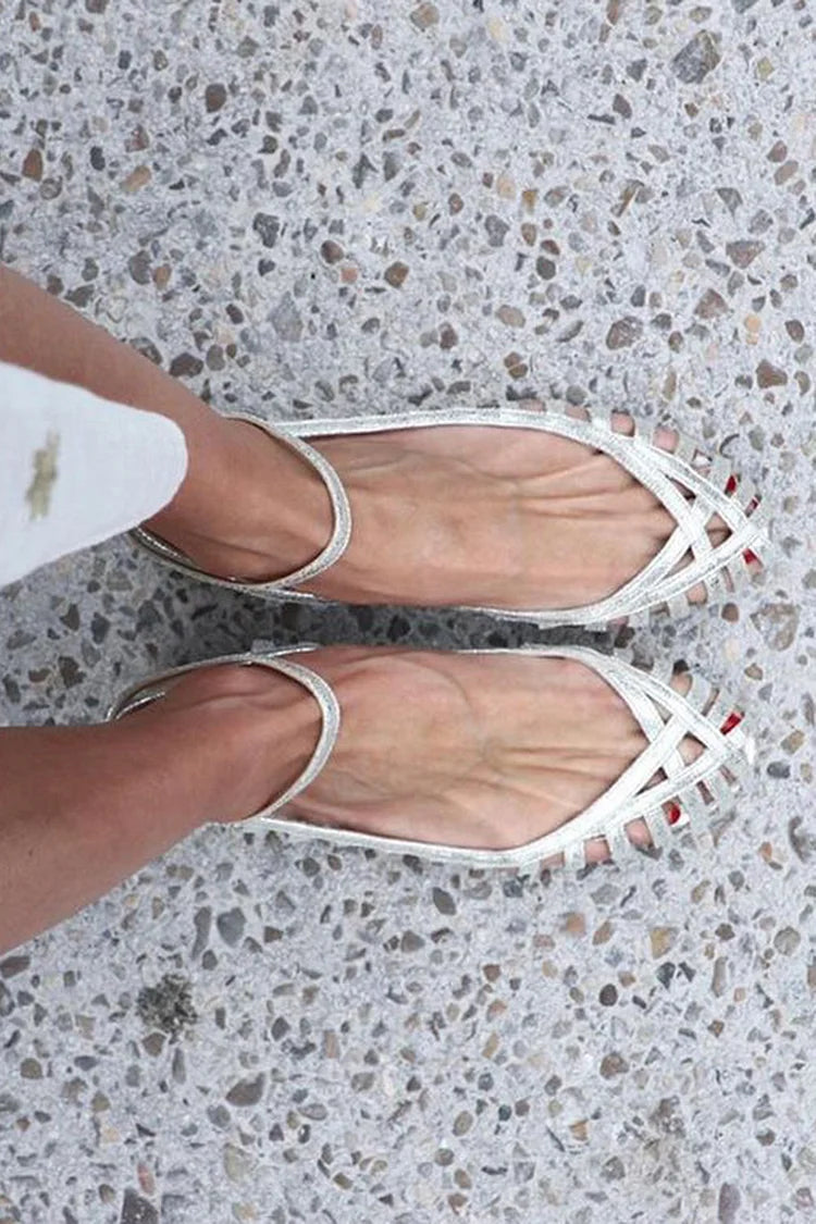 GIADA| Ballerine élégante tressée avec bride pour un style sophistiqué
