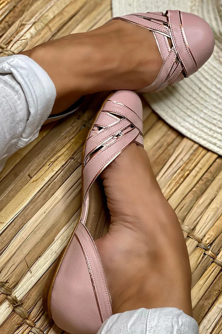 EMILIA | Ballerines Élégantes Tressées avec Ouverture Latérale