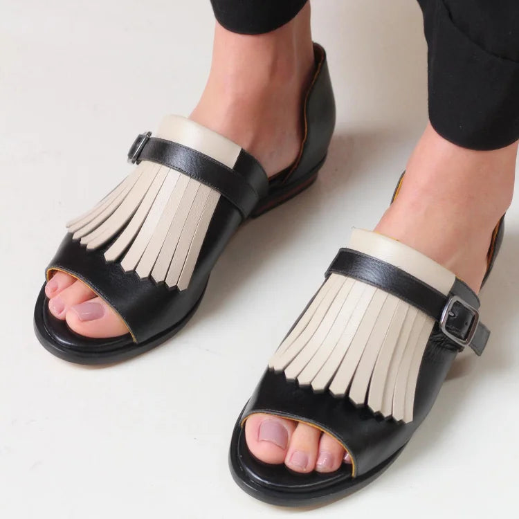 LUCREZIA | Sandales Élégantes à Plateforme et Franges à la Mode