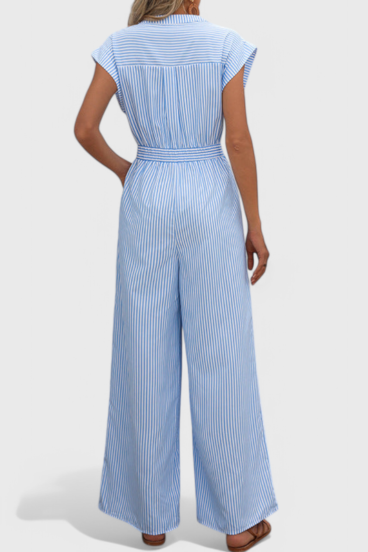 Lemoine™ | Inès Pantalon à Rayures avec Jambes Larges