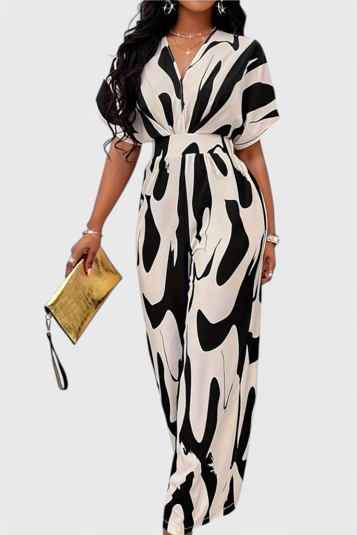 Lemoine™ | Cécile Robe à motif abstrait avec taille ajustée