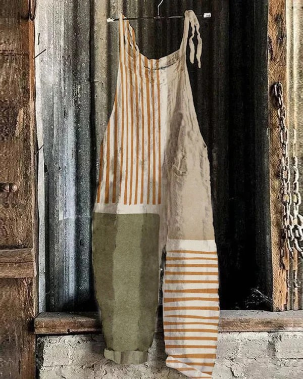 Jumpsuit Vintage à Jambes Larges - Style Sans Effort et Confort pour Toute la Journée pour Femmes