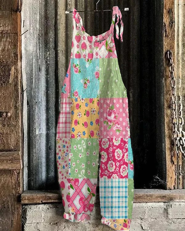 Salopette Florale Bohémienne - Style Sans Effort pour Femmes, Confort Toute la Journée