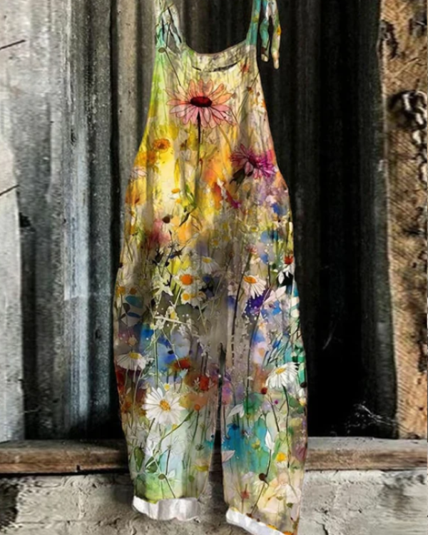Jumpsuit Vintage Floral - Style et Confort Sans Effort pour Femmes