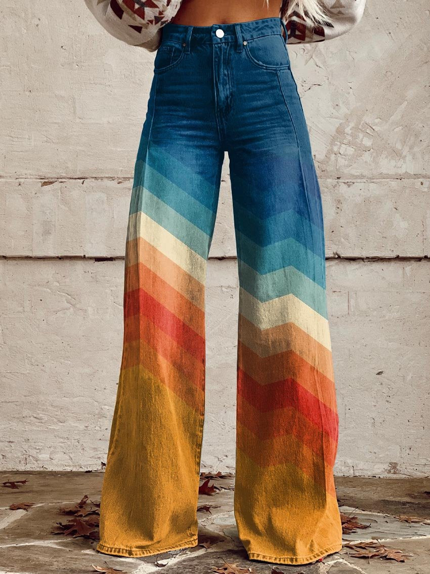 Léa - Pantalons Zigzag Rétro