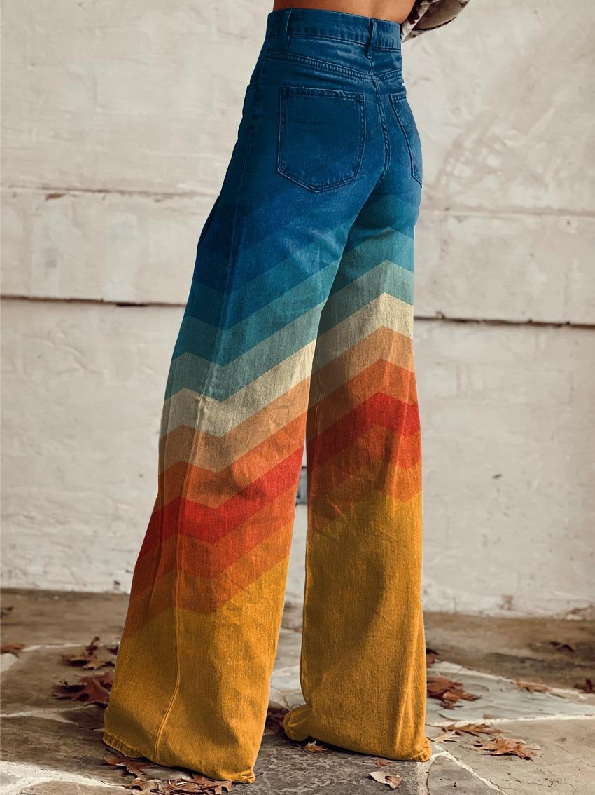 Léa - Pantalons Zigzag Rétro