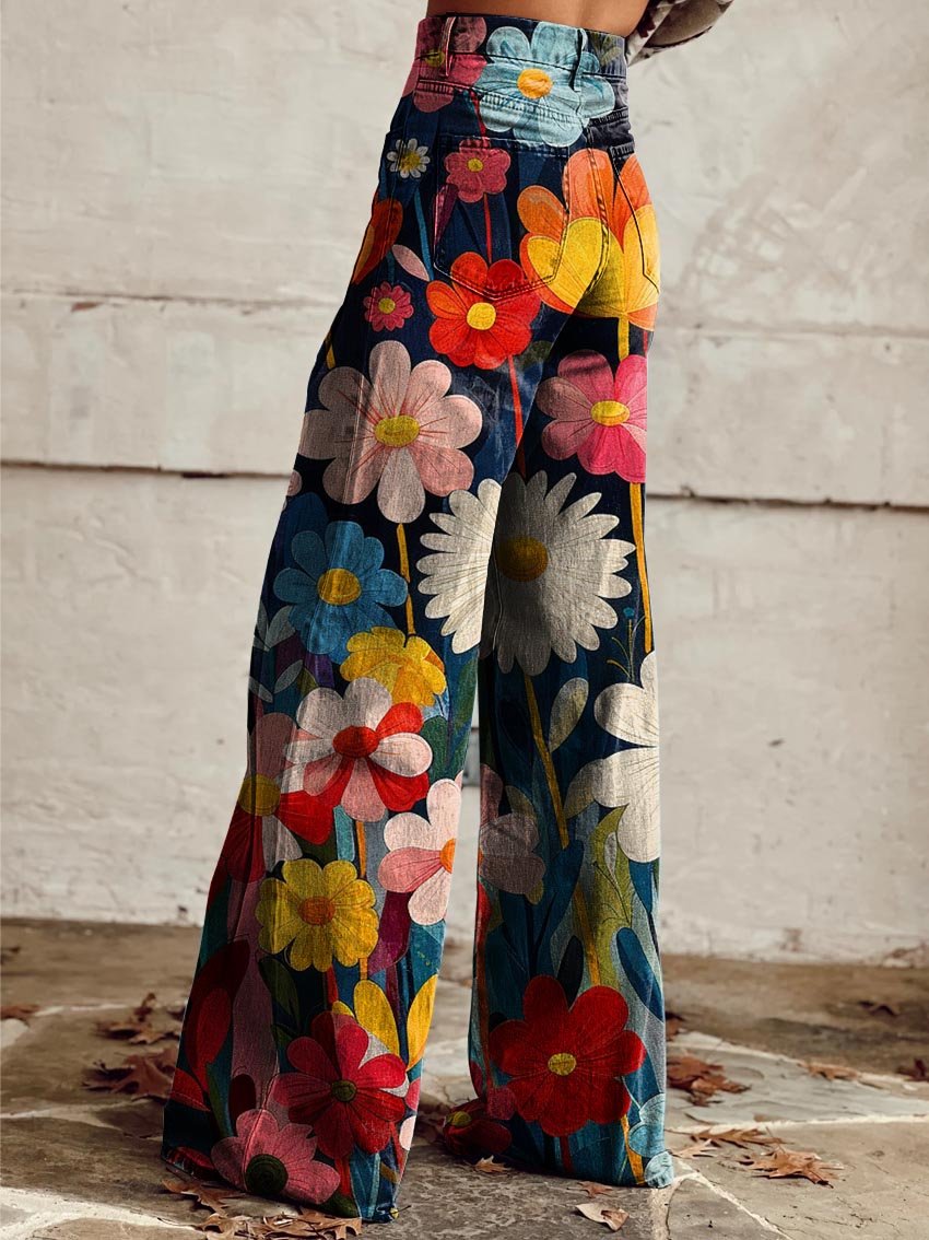 Léena - Pantalon à Fleurs Joyeux